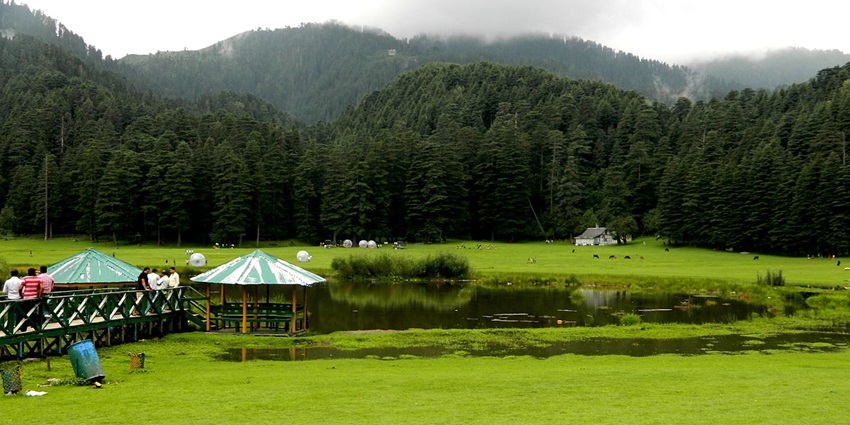 Lush fields of Khajjiar, this is of India is one of the best places to visit in Himachal pradesh in June