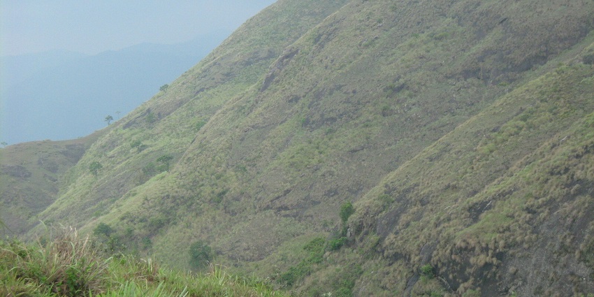 Scene from the Mangaladevi in Periyar Tiger reserve looking over the hills beyond