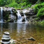 A cascading waterfall