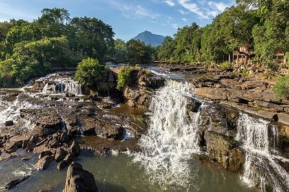 The view of the scenic waterfall in Ernakulam, Kerala