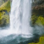 Waterfalls surrounded by greenery, travellers enjoying the view - Narangathode Waterfalls