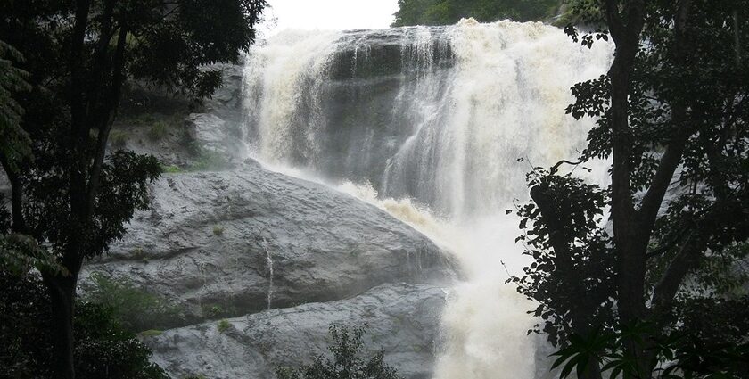 Snap of beautiful waterfall amidst the hill of Kerala - Pathanamthitta Waterfalls