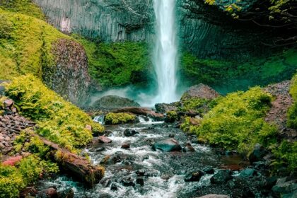 The beautiful waterfalls of Malappuram flowing amidst the forest of Malappuram, Kerala