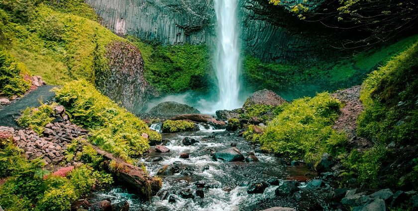 The beautiful waterfalls of Malappuram flowing amidst the forest of Malappuram, Kerala