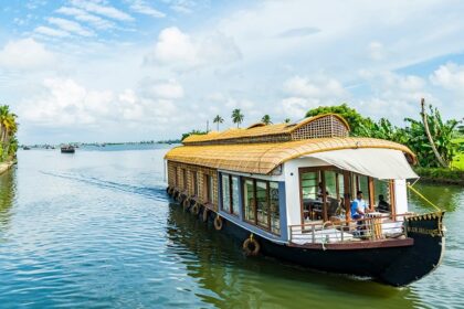 Enjoy a pleasant stay onboard one of the wooden houseboats at Alleppey in Kerala