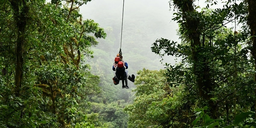 Zip Lining is one of the best adventure sports in Kerala for a thrilling experience.