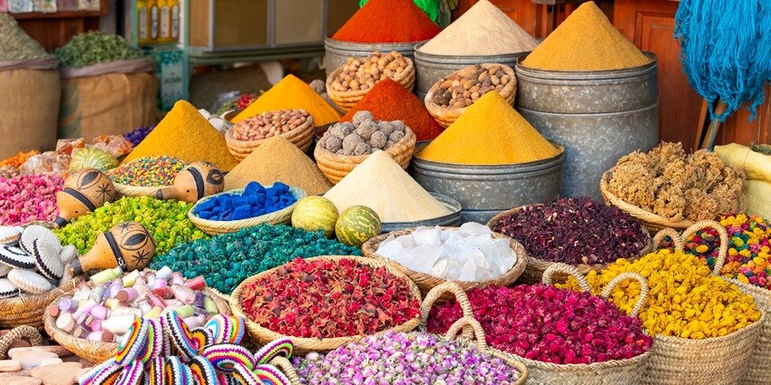 Shop for nutmeg, cardamom, pepper and more at the Spice Market in Mattancherry, Kochi