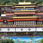 A frontal view of a captivating Monastery in Sikkim with colourful architecture.