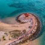 An aerial view of Sanur Beach in Denpasar with its enchanting ambience and adventure