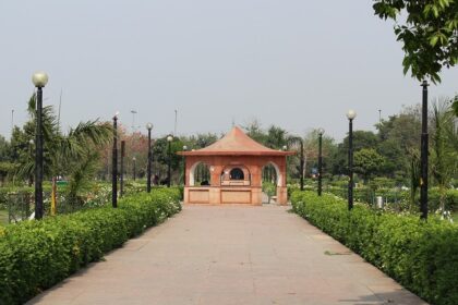 Take a stroll along the well-manicured lawns of the Japanese Park in Rohini, Delhi