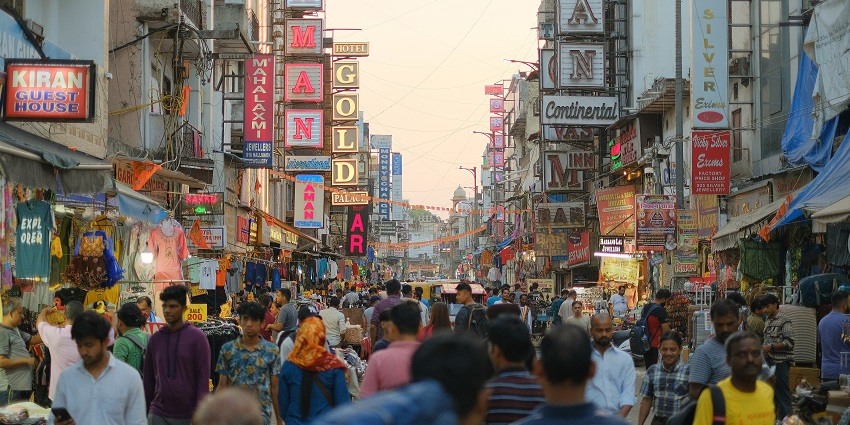 Shop at the bustling streets of Mehta Market in Chandni Chowk with its array of textiles