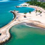 An aerial view of Nusa Dua beach in Bali, Indonesia that is ideal for couples