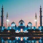 A picture of a museum in Abu Dhabi with an intricate and complex design