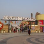 Snapshot of the entrance of the adventure island park near the roihini metro in Delhi