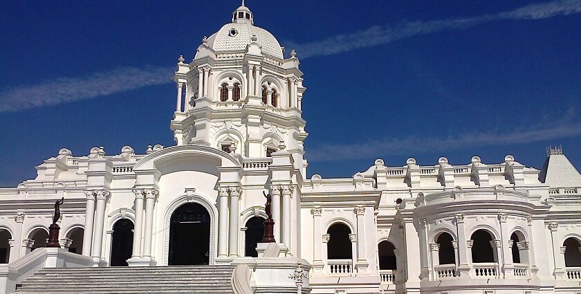 The stunning architecture of the famous landmark of Agartala, in the state of Tripura.