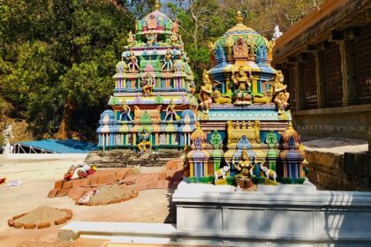 A breathtaking view of a colourful temple in Andhra Pradesh for everyone to explore.