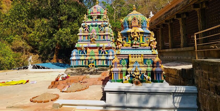 A breathtaking view of a colourful temple in Andhra Pradesh for everyone to explore.