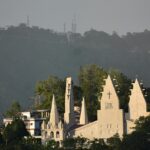 The view of Solomon temple, a beautiful spot for meditation in the busy city of Aizawl.