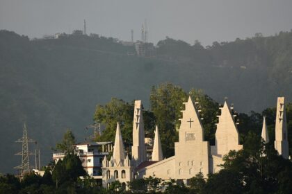 The view of Solomon temple, a beautiful spot for meditation in the busy city of Aizawl.