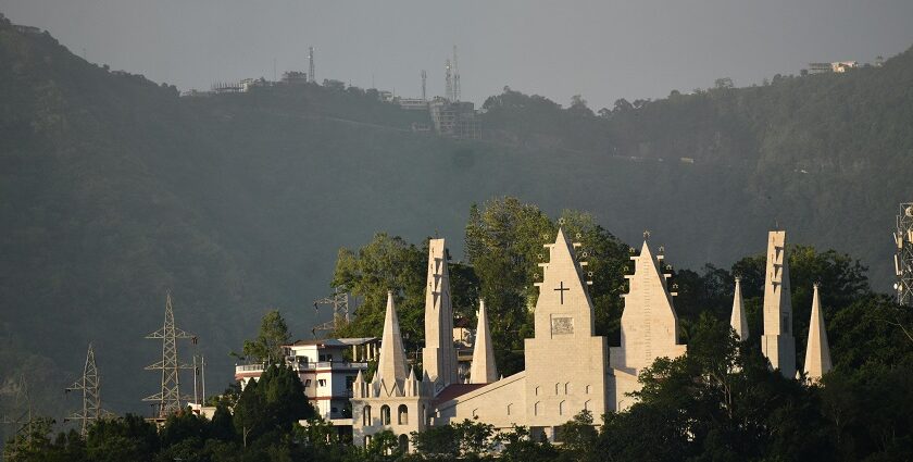 The view of Solomon temple, a beautiful spot for meditation in the busy city of Aizawl.