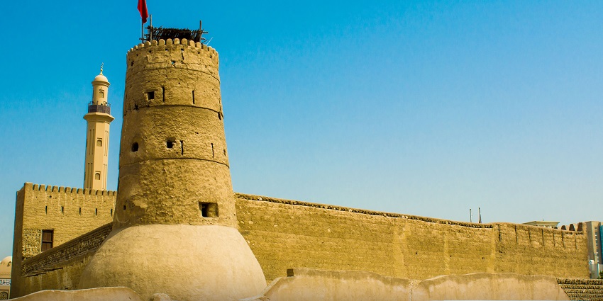 A beautiful view of the famous Dubai Museum which is housed in the Al Fahidi Fort