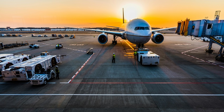 An image of the famous Al Maktoum International Airport, one of the airports in Dubai.