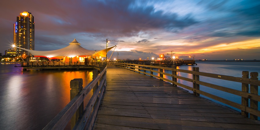 Ancol Beach is one of the most popular beaches in Jakarta, Indonesia with scenic views