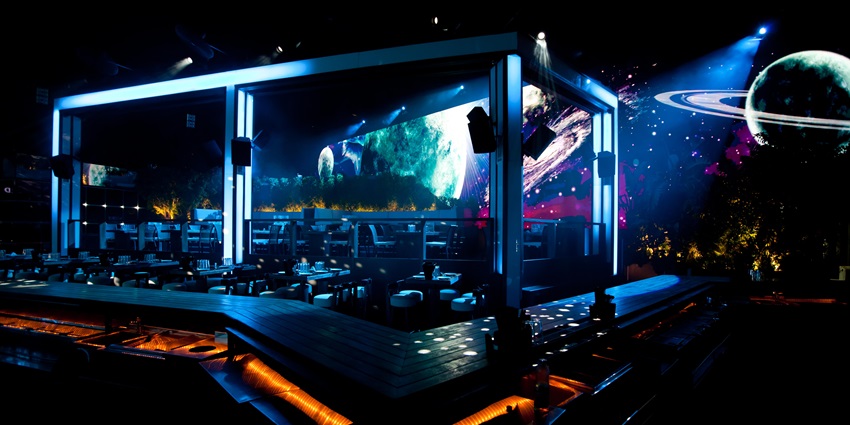 The amazing view of the vibrant Andaman Sky Lounge which is located in Phuket.