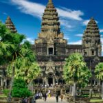 A mesmerising image of Angkor Wat complex during sunset in Krong Siem Reap, Cambodia.