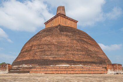 A stunning view of the Jetavanaramaya Stupa in Anuradhapura - temples in Sri Lanka.