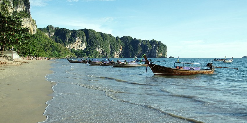 Watching the sunset at Ao Nang Beach is a relaxing and peaceful thing to do in Krabi