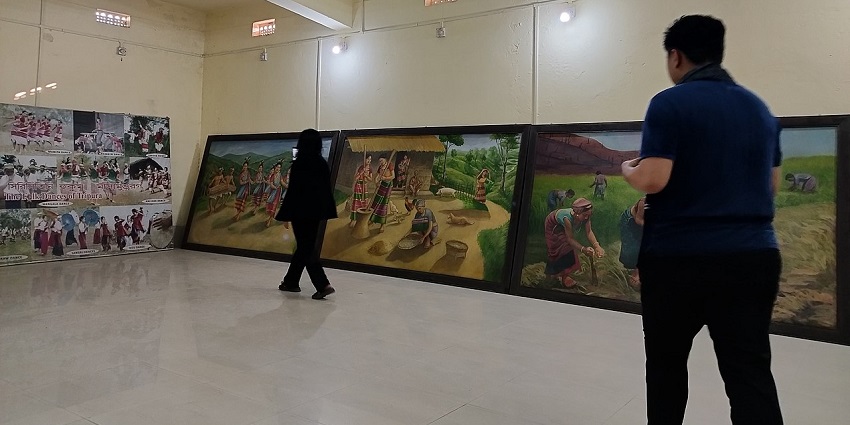An inside view of the Arts Gallery displaying intricate artwork of famous artists.