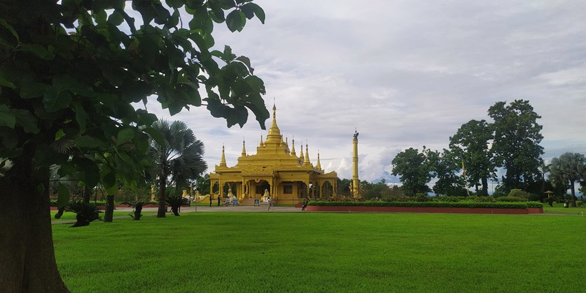 Image of a scenic pagoda in the state of Arunachal Pradesh near Pakhui Wildlife Sanctuary