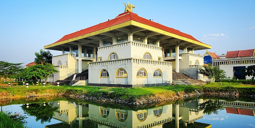 A quaint view of Rajyik State building, one of the best tourist attractions of the region.