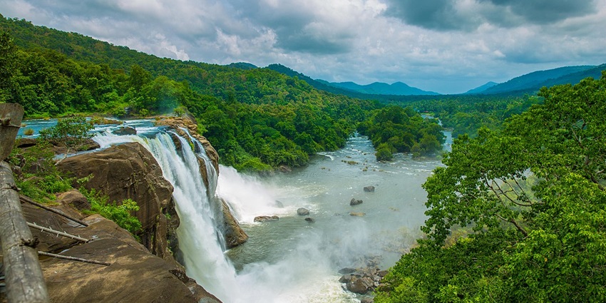 The Athirapally falls getting full as the monsoon hits the western ghats and overflows the Chalakudy River