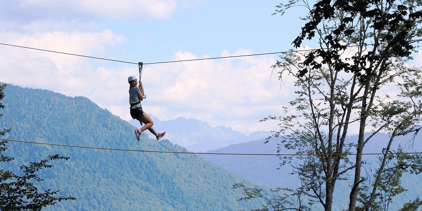 Experience zip-lining, one of the activities to enjoy at Awara Adventure Farm, Gurgaon.