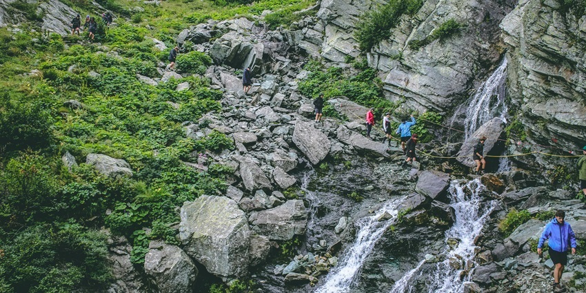 People hiking Bailey Trail Trek, one of the best spots for trekking in Arunachal Pradesh.