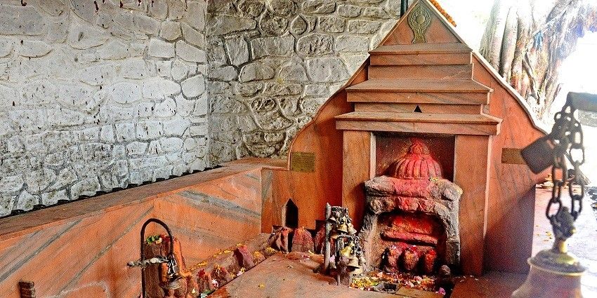 An inside view of the Bajreshwari Devi Temple, one of the top Devi temples In Kangra.