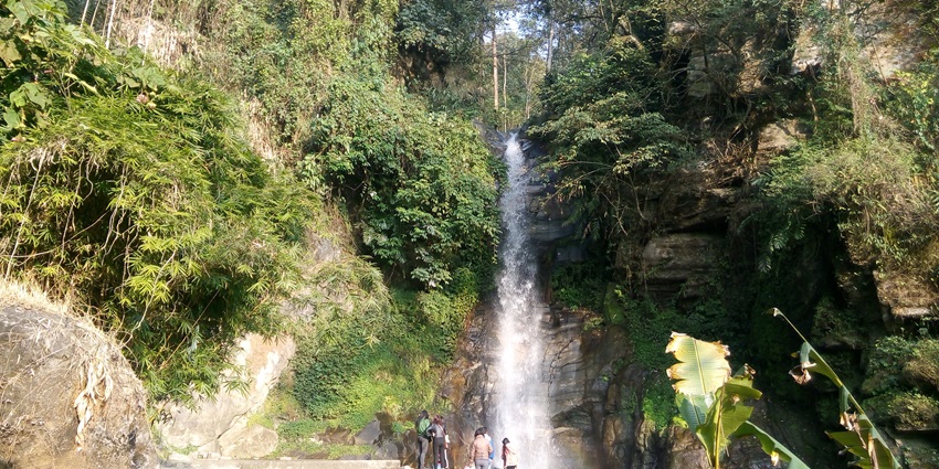 Majestic view of the Bakthang Waterfall, an ideal spot for nature lovers.