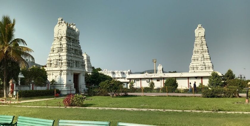 Balaji Temple in Guwahati with its ornate architecture, towering spires - Assam Temples.