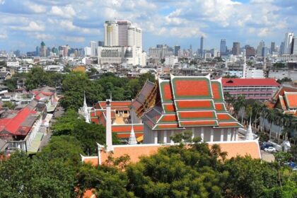 View of Bangkok's skyline, showcasing modern skyscrapers - places to visit in Bangkok.