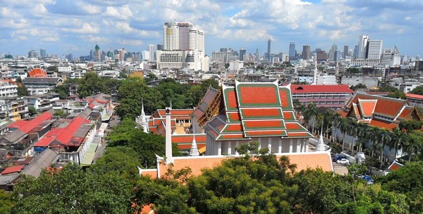 View of Bangkok's skyline, showcasing modern skyscrapers - places to visit in Bangkok.