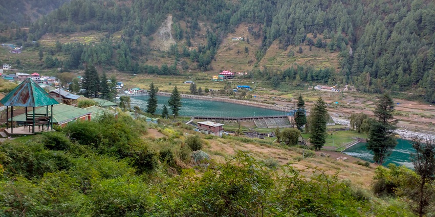 Top view of Barot valley, a place to get lost in the away from the ruckus of city life