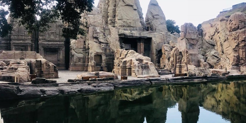 View of a temple ashore, one of the most ancient and historically rich destinations in Himachal