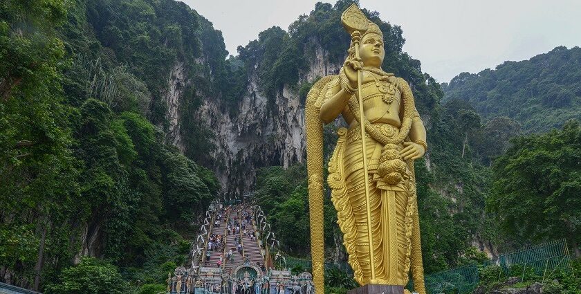 Batu Caves is a popular tourist hotspot in Malaysia with great religious significance.