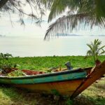 Picturesque view of beach surrounded by lush greenery and rocks - beaches in Koh Samui