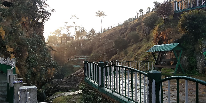 A picture of a cave system in Shillong being explored
