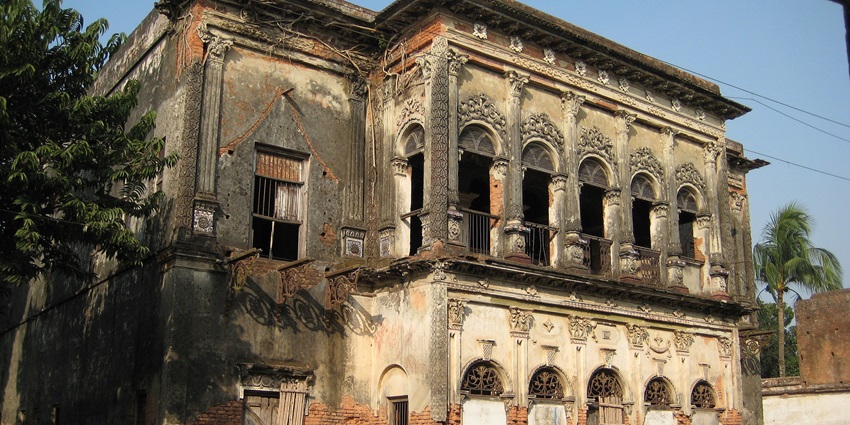 Panam Nagar ruins at Sonargaon, historical capital ruins amidst tropical greenery
