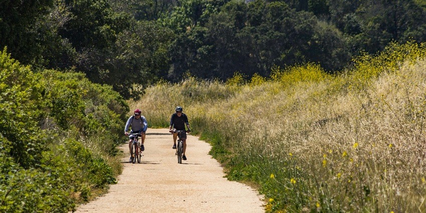 Image of biking through the lush greenery and scenic paths of Bang Krachao, Bangkok.