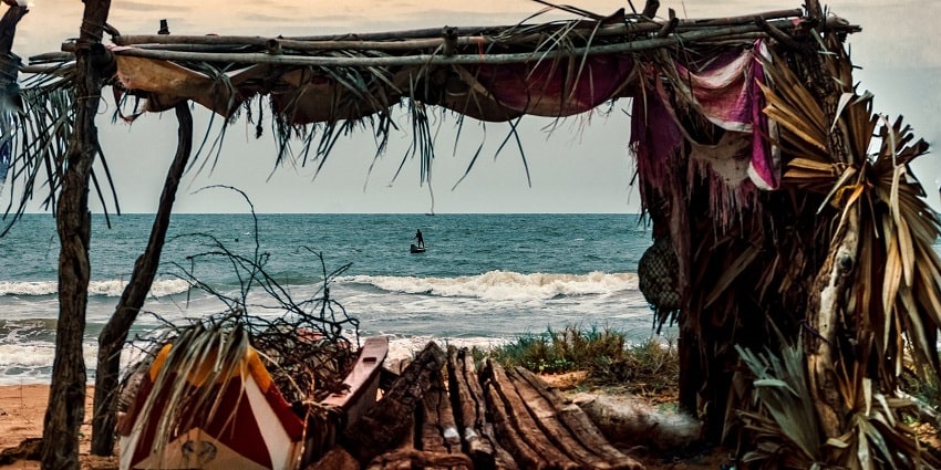 Boat hanger near Chirala Beach, a peaceful spot for exploring coastal activities